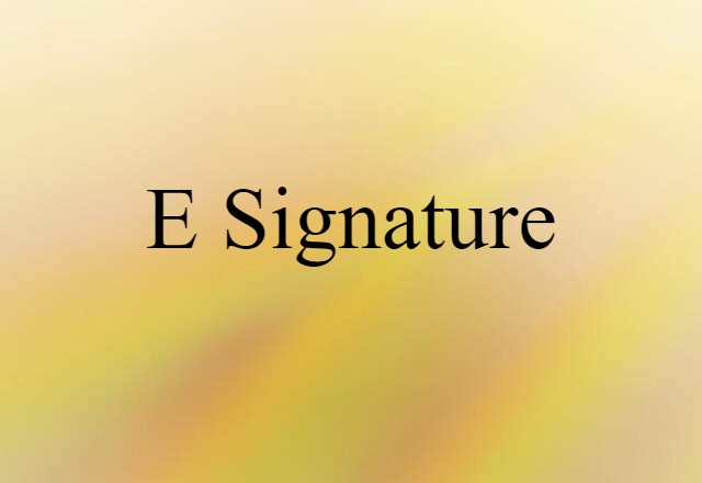 E-signature (noun) Definition, Meaning & Examples