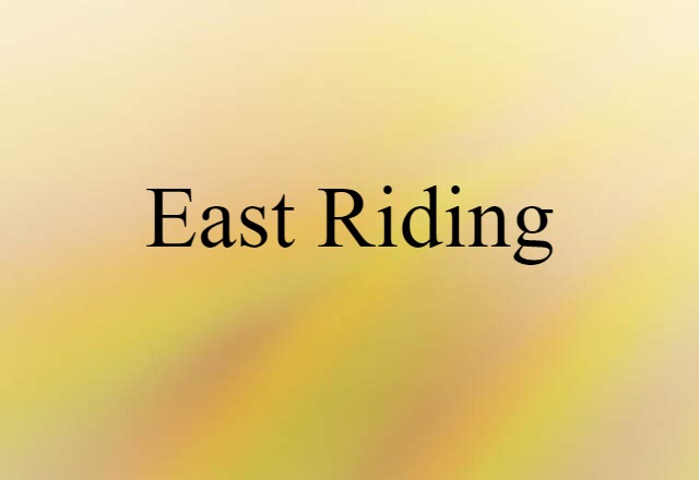 East Riding (noun) Definition, Meaning & Examples