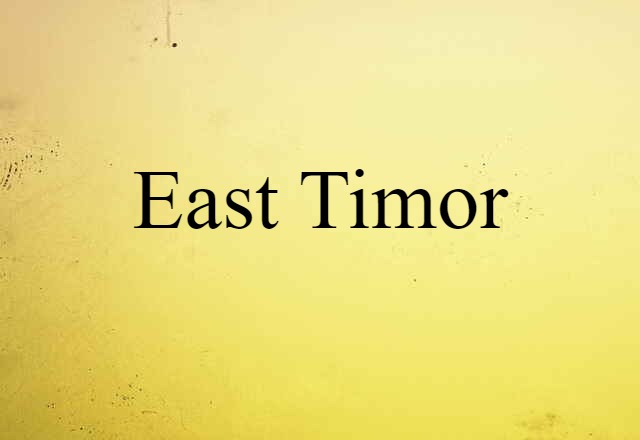 East Timor (noun) Definition, Meaning & Examples