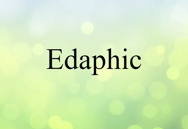 Edaphic (noun) Definition, Meaning & Examples