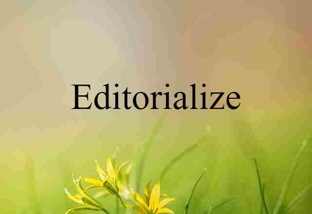 Editorialize (noun) Definition, Meaning & Examples