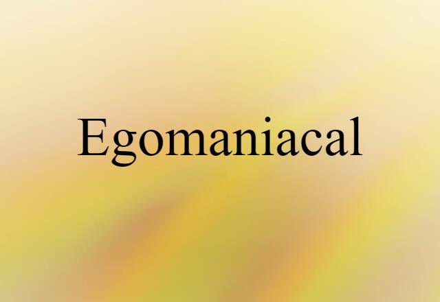 Egomaniacal (noun) Definition, Meaning & Examples