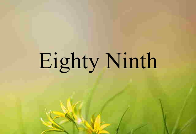 Eighty-ninth (noun) Definition, Meaning & Examples