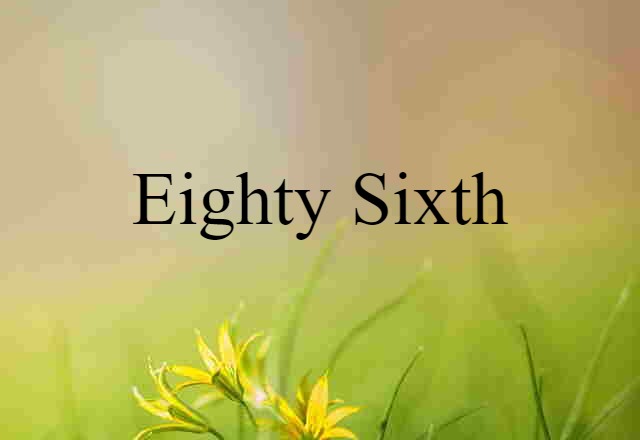 Eighty-sixth (noun) Definition, Meaning & Examples