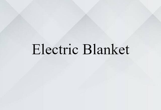 Electric Blanket (noun) Definition, Meaning & Examples