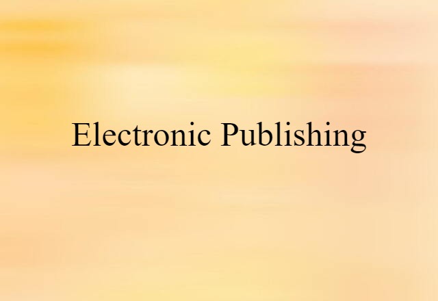 electronic publishing