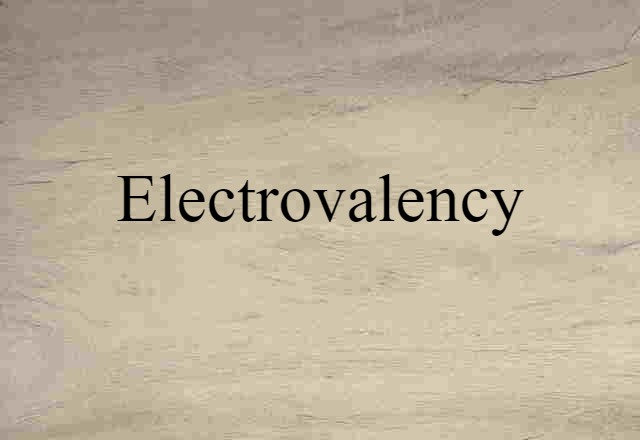 electrovalency