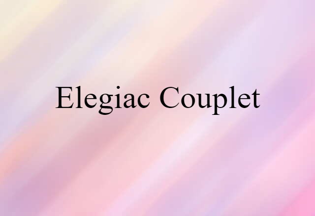 elegiac couplet