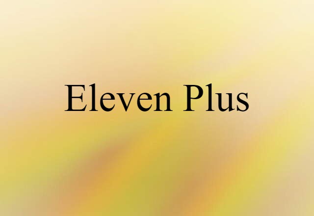 Eleven Plus (noun) Definition, Meaning & Examples