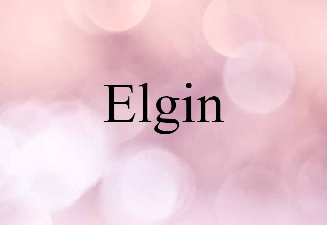 Elgin (noun) Definition, Meaning & Examples