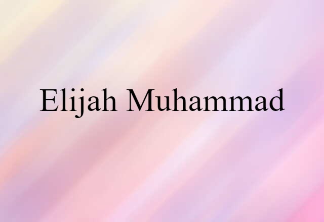 Elijah Muhammad