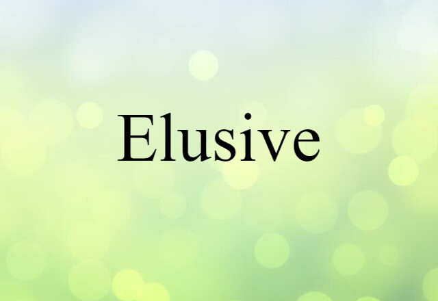 Elusive (noun) Definition, Meaning & Examples