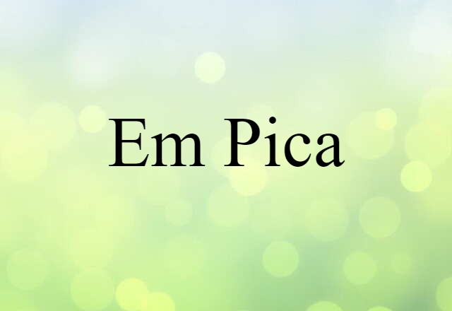 Em Pica (noun) Definition, Meaning & Examples