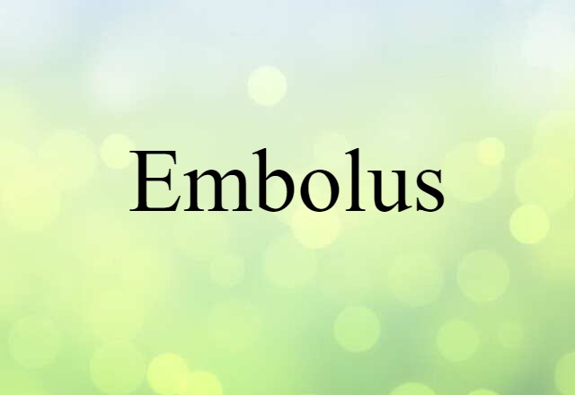 Embolus (noun) Definition, Meaning & Examples