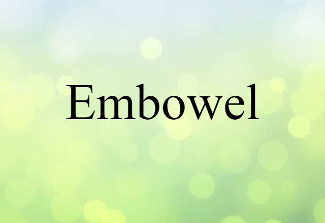 Embowel (noun) Definition, Meaning & Examples