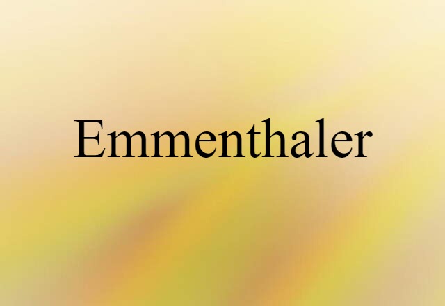 Emmenthaler (noun) Definition, Meaning & Examples