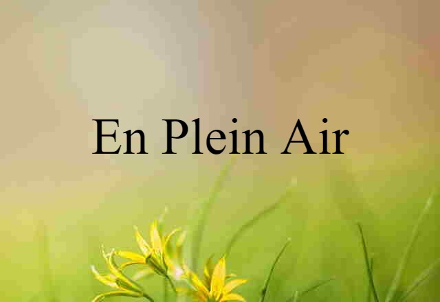 En Plein Air (noun) Definition, Meaning & Examples