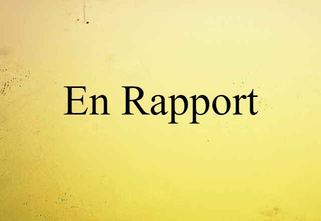 En Rapport (noun) Definition, Meaning & Examples