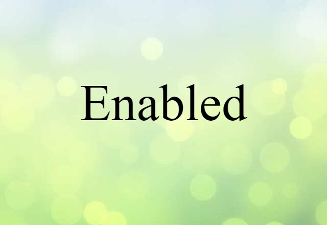 Enabled (noun) Definition, Meaning & Examples