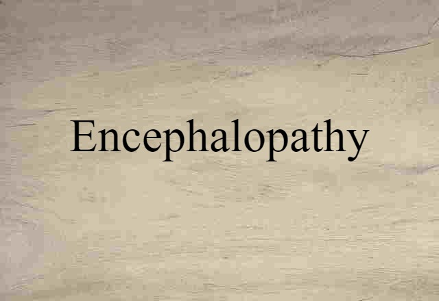 Encephalopathy (noun) Definition, Meaning & Examples