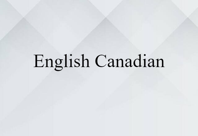 English Canadian