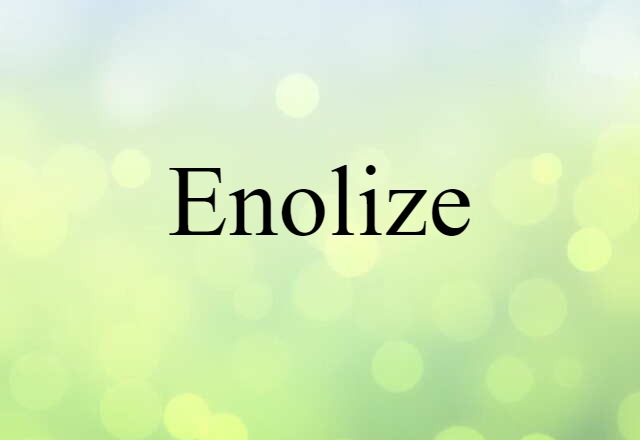 Enolize (noun) Definition, Meaning & Examples