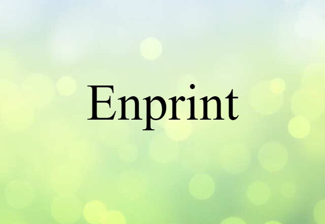 Enprint (noun) Definition, Meaning & Examples