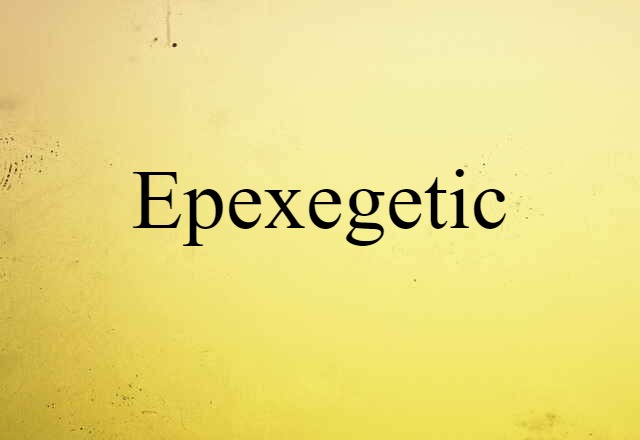 Epexegetic (noun) Definition, Meaning & Examples