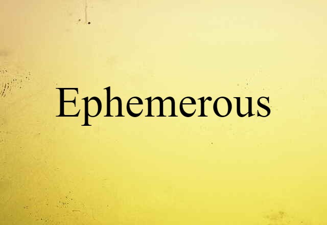 Ephemerous (noun) Definition, Meaning & Examples