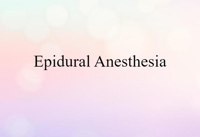 epidural anesthesia