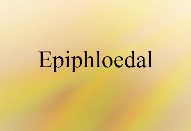 Epiphloedal (noun) Definition, Meaning & Examples