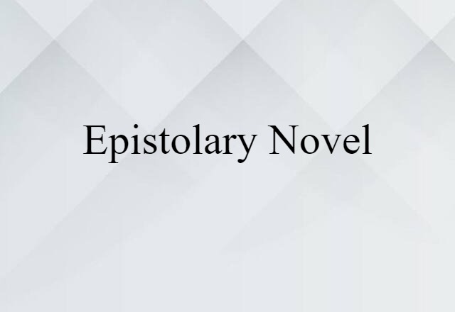 epistolary novel