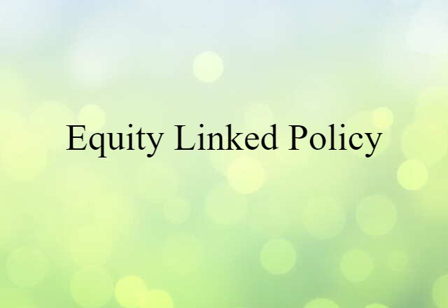 Equity Linked Policy (noun) Definition, Meaning & Examples