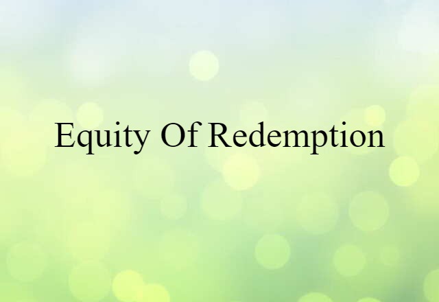 equity of redemption