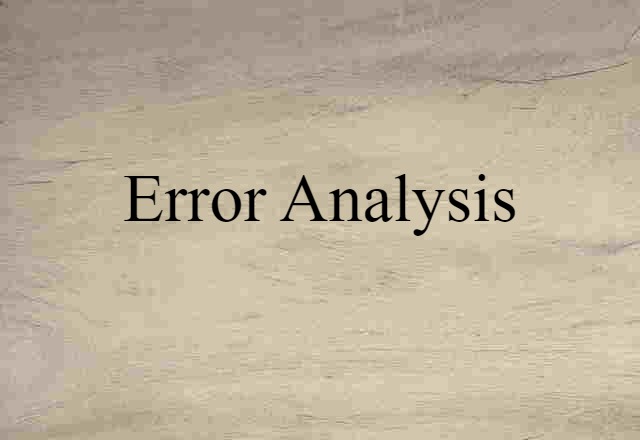 error analysis