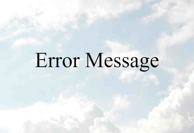 error message