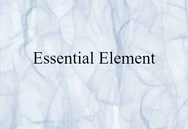 Essential Element (noun) Definition, Meaning & Examples