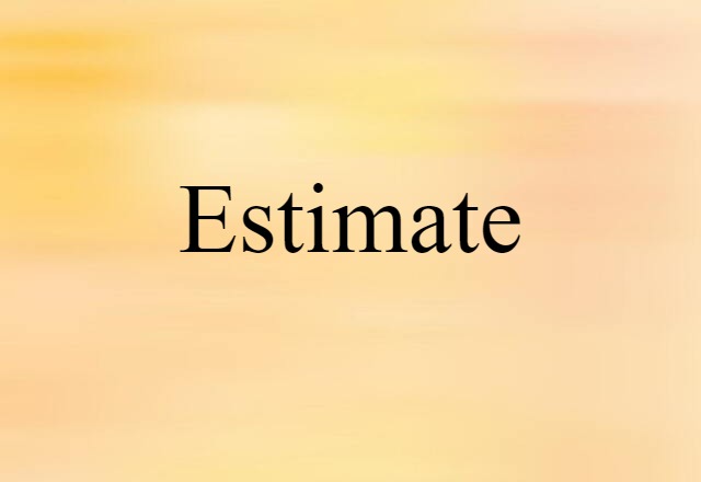 Estimate (noun) Definition, Meaning & Examples