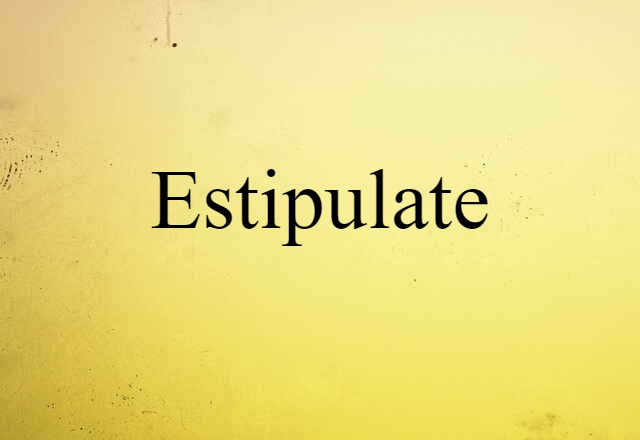 Estipulate (noun) Definition, Meaning & Examples