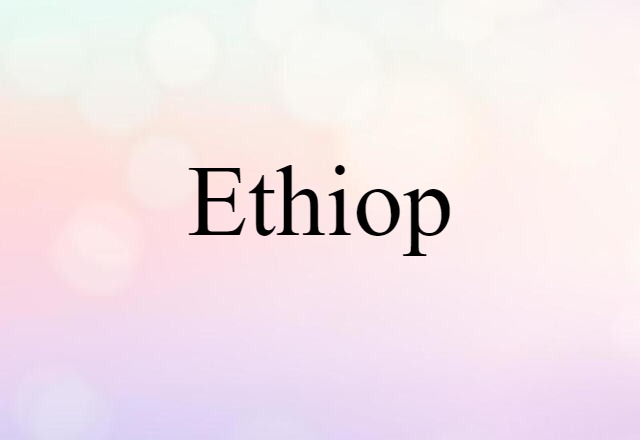 Ethiop (noun) Definition, Meaning & Examples