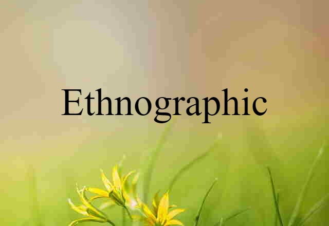 Ethnographic (noun) Definition, Meaning & Examples