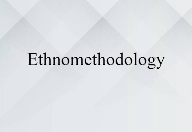 ethnomethodology