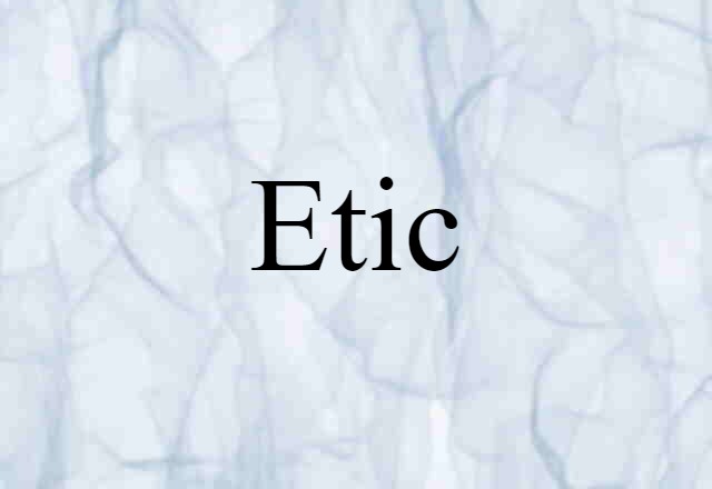 Etic (noun) Definition, Meaning & Examples