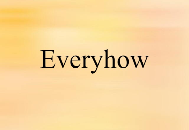 Everyhow (noun) Definition, Meaning & Examples