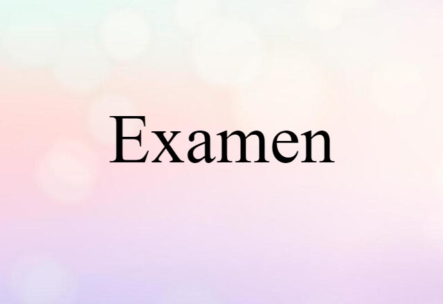 Examen (noun) Definition, Meaning & Examples