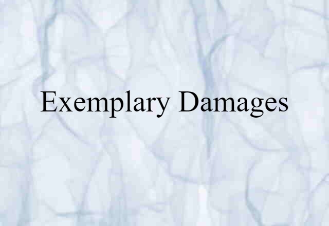 Exemplary Damages (noun) Definition, Meaning & Examples