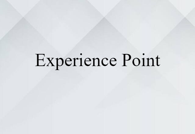 Experience Point (noun) Definition, Meaning & Examples