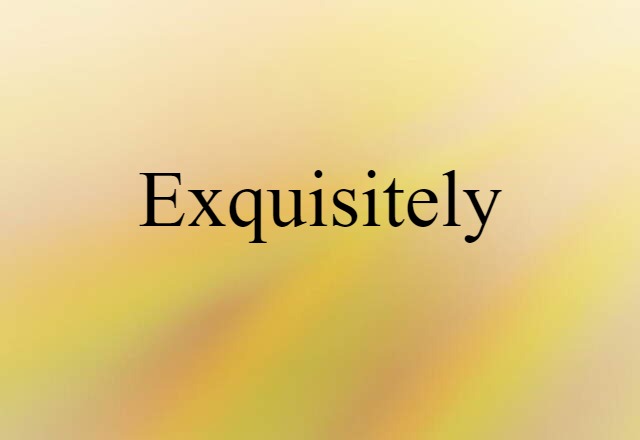 Exquisitely (noun) Definition, Meaning & Examples