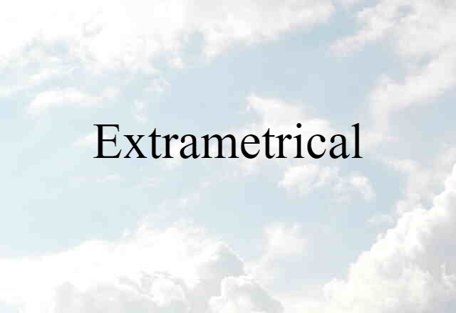 Extrametrical (noun) Definition, Meaning & Examples