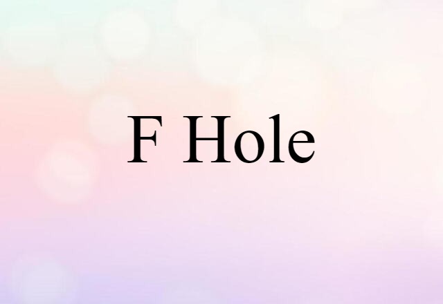 F Hole (noun) Definition, Meaning & Examples